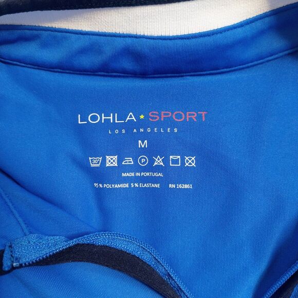 LOHLA Sport The Carolyn 3/4 Sleeve 1/4 Zip Pullover Top Women's Medium Blue Golf - Picture 5 of 7
